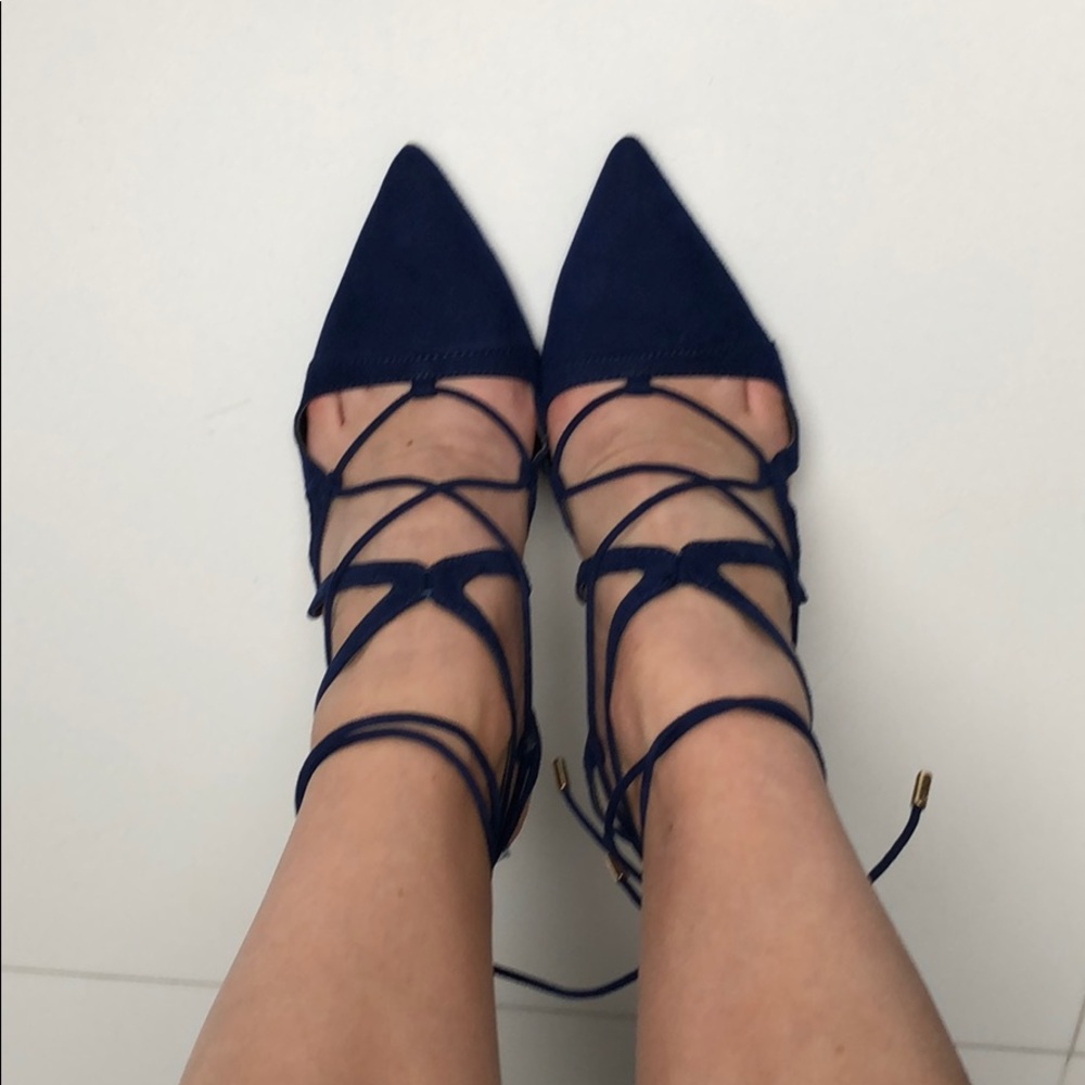 Electric blue suede Zara heels
